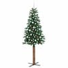 vidaXL Schlanker Weihnachtsbaum mit 300 LEDs mit Ständer Grün 210 cm