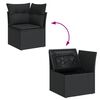 vidaXL Garten-Sofa-Set mit Kissen mit Speicher 13 pcs Schwarz