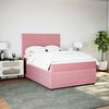 vidaXL Boxspringbett mit Matratze Rosa 140x200 cm Samt