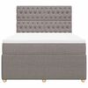 vidaXL Boxspringbett mit Matratze Taupe 160x200 cm Stoff