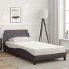 vidaXL Bett mit Matratze "Dover" Grau 100x200 cm Kunstleder