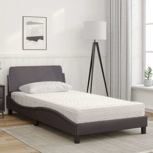 vidaXL Bett mit Matratze "Dover" Grau 100x200 cm Kunstleder