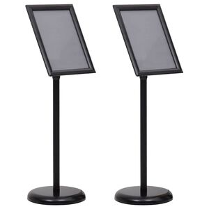 vidaXL Plakatst&auml;nder 2 stk. Schwarz 32,7 x 24 x 108 cm Aluminium