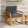 vidaXL Outdoor-Sofa Massives Akazienholz und Polyester Natur
