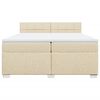 vidaXL Boxspringbett mit Matratze Creme 200x200 cm Stoff
