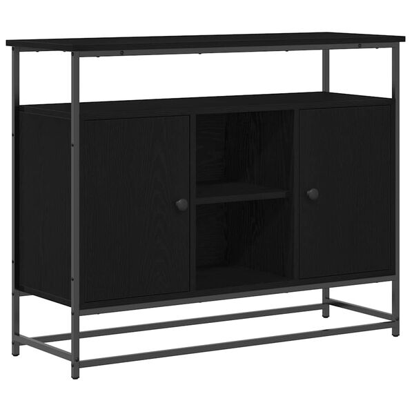 vidaXL Sideboard Schwarz Eichen-Optik 100 x 35 x 80 cm Holzwerkstoff