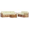 vidaXL Outdoor-Sofagarnitur mit Kissen 6 pcs Natur und Creme