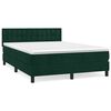 vidaXL Boxspringbett mit Matratze Dunkelgr&uuml;n 140x190 cm Samt