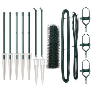 vidaXL Sechseckzaun mit Pfosten 10 x 0,8 m PVC-beschichteter Stahl