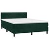 vidaXL Boxspringbett mit Matratze Dunkelgr&uuml;n 140x190 cm Samt