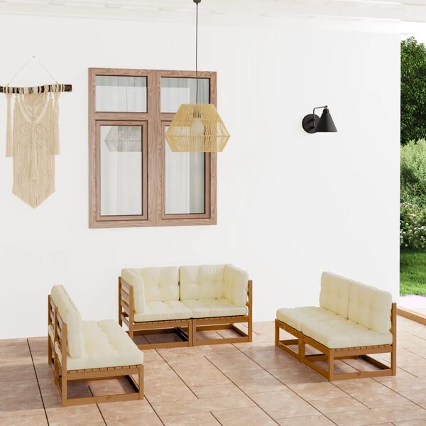 vidaXL 6-tlg. Garten-Lounge-Set mit Kissen Kiefer Massivholz