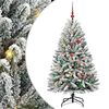 vidaXL K&uuml;nstlicher Weihnachtsbaum Gr&uuml;n und Wei&szlig; 150 cm PVC und Metall