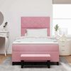 vidaXL Boxspringbett mit Matratze mit Kopfteil Rosa 120 x 190 cm Samt