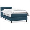 vidaXL Boxspringbett mit Matratze Dunkelblau 90x210 cm Samt