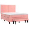 vidaXL Boxspringbett mit Matratze Rosa 140x190 cm Samt