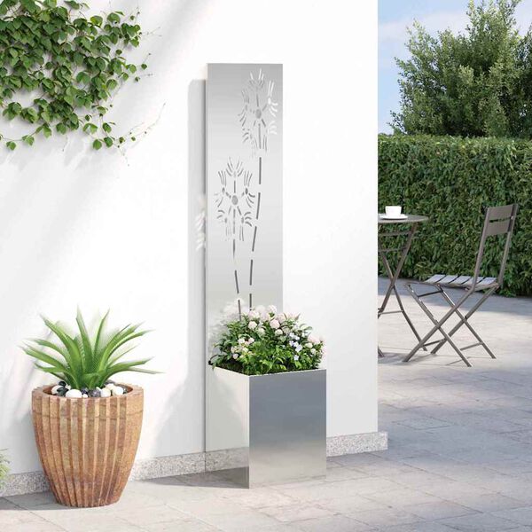 vidaXL Garten Sichtschutz-Leinwand Silber 32 x 140 cm Verzinkter Stahl