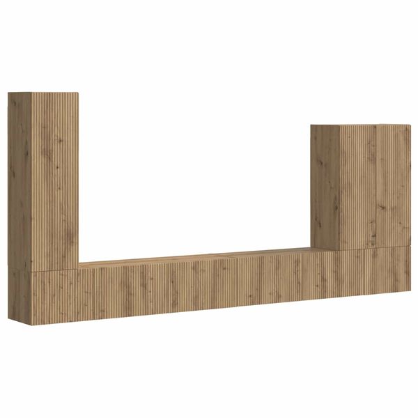 vidaXL TV-Wandregal-Set Wandmontiert 6 pcs Artisan-Eiche