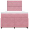 vidaXL Boxspringbett mit Matratze Rosa 120x200 cm Samt