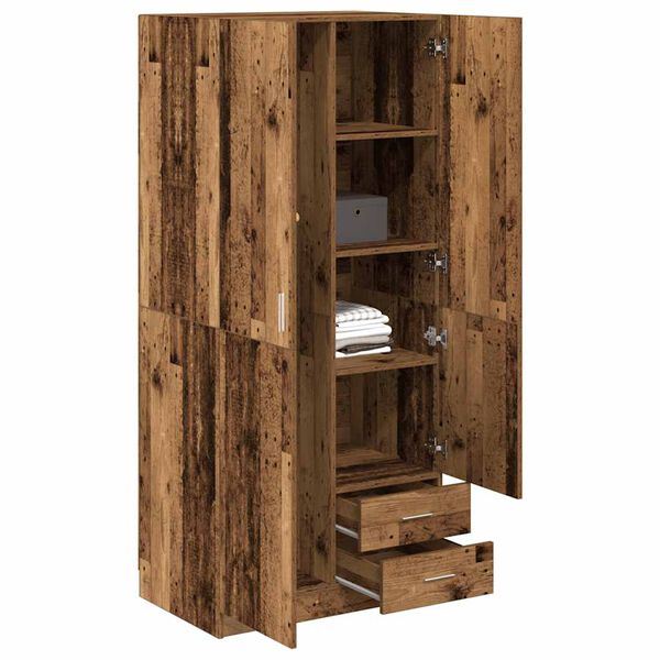 vidaXL Kleiderschrank Altholz-Optik 80x52x180 cm Holzwerkstoff