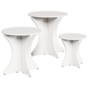 vidaXL Couchtisch 3 stk. Wei&szlig; 46 x 46 x 47 cm
