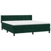 vidaXL Boxspringbett mit Matratze Dunkelgr&uuml;n 180x200 cm Samt