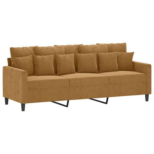 vidaXL 3-Sitzer-Sofa Braun 180 cm Samt