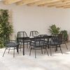 vidaXL Garten Essgruppe 7 pcs Schwarz Poly-Rattan