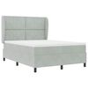 vidaXL Boxspringbett mit Matratze Hellgrau 190 x 140 cm Polyester