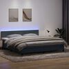 vidaXL Boxspringbett mit Matratze & LED Dunkelgrau 180x210 cm Samt