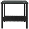 vidaXL Beistelltisch Schwarz 45x45x45 cm Poly Rattan und Hartglas