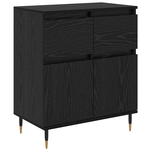 vidaXL Sideboard mit Schubladen Schwarz Eichen-Optik 60 x 35 x 70 cm