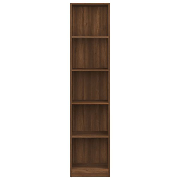vidaXL Bücherregal 5 Fächer Braun Eiche 40x24x175 cm Holzwerkstoff