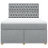 vidaXL Boxspringbett mit Matratze Hellgrau 160x200 cm Stoff
