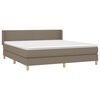 vidaXL Boxspringbett mit Matratze Taupe 160x200 cm Stoff