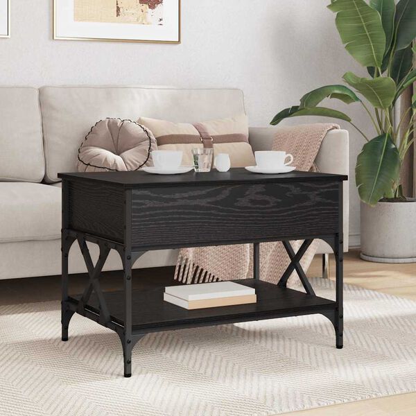 vidaXL Couchtisch Schwarz Eichen-Optik 70x50x50cm Holzwerkstoff