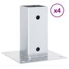 vidaXL Pfostentr&auml;ger Quadratisch 4Stk. Silber 71x71mm Verzinkter Stahl