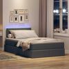 vidaXL Bett mit Stauraum und LED Dunkelgrau 120 x 190 cm Polyester