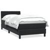vidaXL Boxspringbett mit Matratze Schwarz 100x220 cm Samt