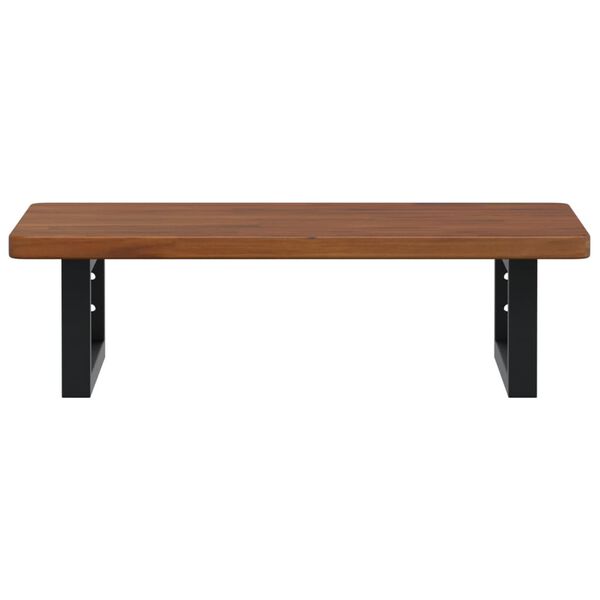 vidaXL Waschtischplatte mit Halterung Stahl und Massivholz Eiche