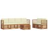 vidaXL Outdoor-Sofagarnitur 7 stk. Natur und Creme Massivholz Akazie