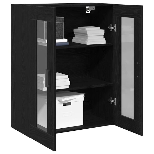 vidaXL Wandschrank Wandmontiert Schwarz Eichen-Optik 69,5 x 34 x 90 cm