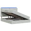 vidaXL LED-Speicherbett mit Matratze Hellgrau 140 x 190 cm Samt