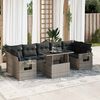 vidaXL 8-tlg. Garten-Sofagarnitur mit Kissen Grau Poly Rattan