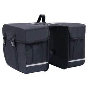 vidaXL Doppel-Fahrradtasche f&uuml;r Gep&auml;cktr&auml;ger Wasserdicht 35 L Schwarz