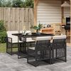 vidaXL 5-tlg. Garten-Essgruppe mit Kissen Hellgrau Poly Rattan
