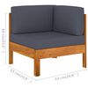 vidaXL 8-tlg. Garten-Lounge-Set mit Dunkelgrauen Auflagen Akazienholz