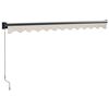 vidaXL Markise Einziehbar Creme 3x2,5 m Stoff und Aluminium