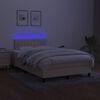 vidaXL Boxspringbett mit Matratze & LED Creme 120x200 cm Stoff