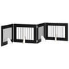 vidaXL Klappbares Hundetor mit St&auml;ndern 4 pcs Schwarze Eiche 321 cm