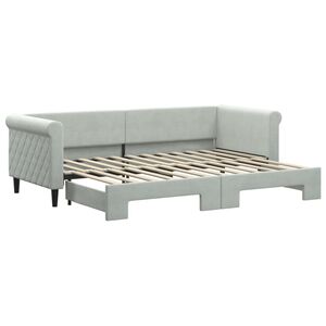 vidaXL Tagesbett Ausziehbar Hellgrau 80x200 cm Samt